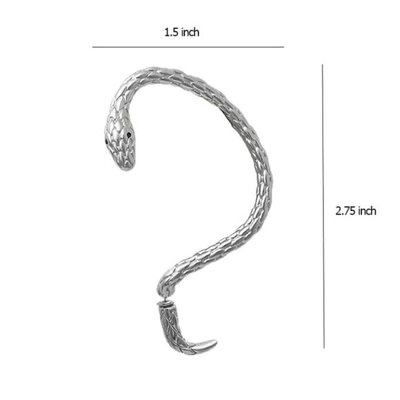 Pair of Silver Tone Snake Ear Cuffs Earrings NWT - Picture 12 of 14